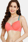 Rosaline Padded Wired 3/4th Coverage T-Shirt Bra - Georgia Peach — thumbnail 1